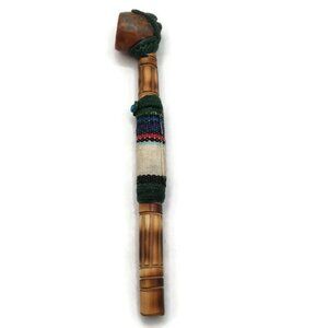 Peruvian Pipe Handmade Decorated Andean Blanket Cusco